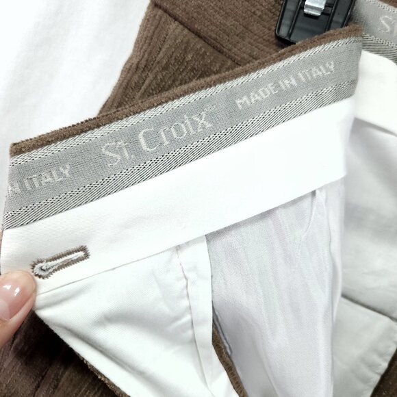 St. Croix Men's Pleated Textured Wool Blend Pants 30x27 Straight Cuff Leg - Picture 8 of 15